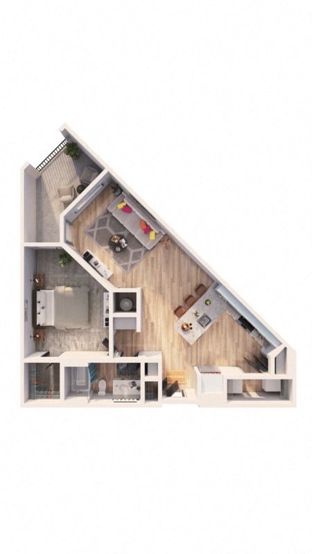 a floor plan of a house with a wooden floor