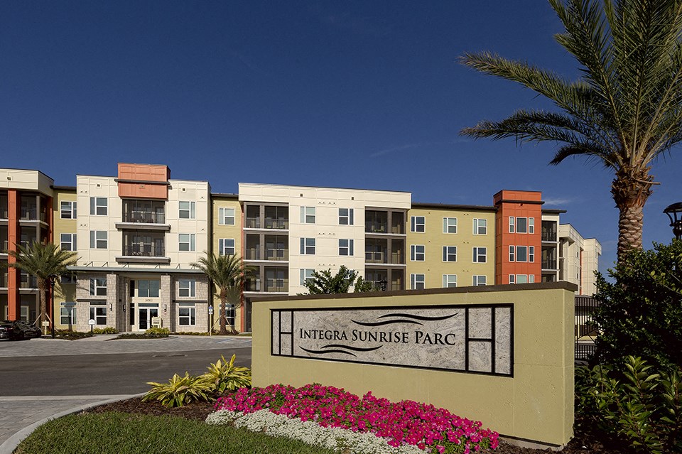 Welcoming Property Sign at Integra Sunrise Parc, Kissimmee, Florida