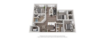 The Elm Three Bed Two Bath Floor Plan at Jamison at Brier Creek, Raleigh