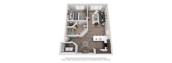 The Maple One Bed Bath Floor Plan at Jamison at Brier Creek, Raleigh, NC, 27617