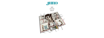 A Jumo Winter Park Apartments floor plan for an Apollo apartment with a 2 Bed 2 Bath and 1010 sq ft.