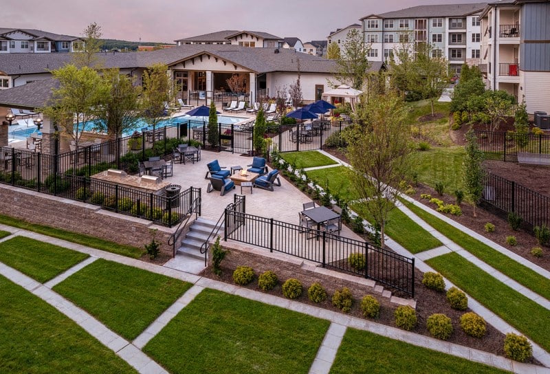 a view of the courtyard at the residence inn