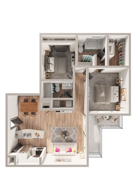 a floor plan of a house with a bedroom and a living room