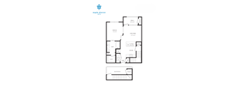 A floor plan for a Maple District loft shows a living area, bedrooms, and a storage space.