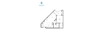 A black and white image of a house floor plan.