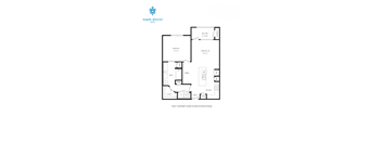 A black and white image of a floor plan for a Maple District Lofts.