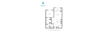 A black and white floor plan for a Maple District Lofts apartment.