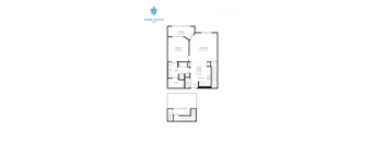 A floor plan for a Maple District Lofts apartment.