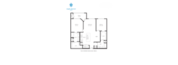 A floor plan of an apartment with a terrace.
