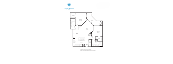 A black and white floor plan of an apartment complex.
