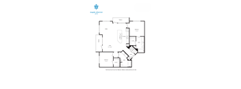 A black and white floor plan of a Maple District Lofts apartment.