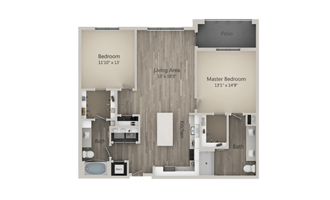 2 Bedroom Floorplan Image