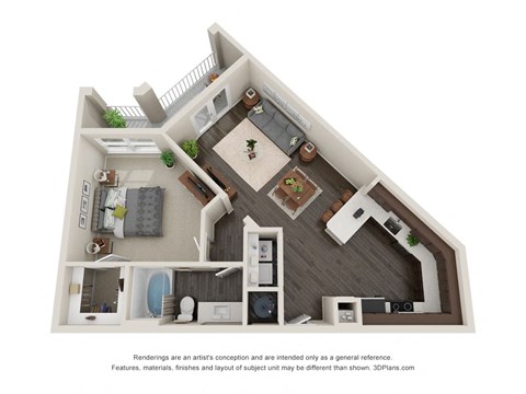 Metro University City A1B Floor Plan 1 Bed 1 Bath 813 sq ft