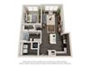 Metro University City A1E Floor Plan 1 Bed 1 Bath 782 sq ft
