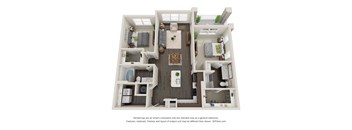 Metro University City B2D Floor Plan 1 Bed 1 Bath 1225 sq ft
