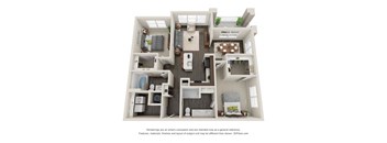 Metro University City B2E Floor Plan 2 Bed 2 Bath 1184 sq ft