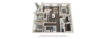 Metro University City C2B Floor Plan 3 Bed 2 Bath 1418 sq ft