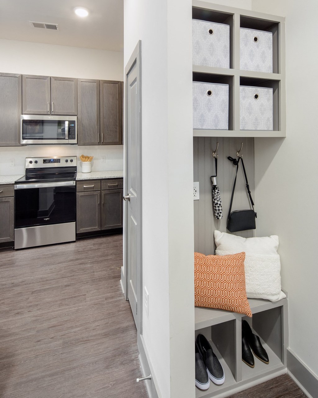 Model Interior Entrance looking into kitchen