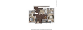 a floor plan of a 3 bedroom apartment