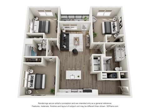a 3 bedroom floor plan of a 2100 sq ft