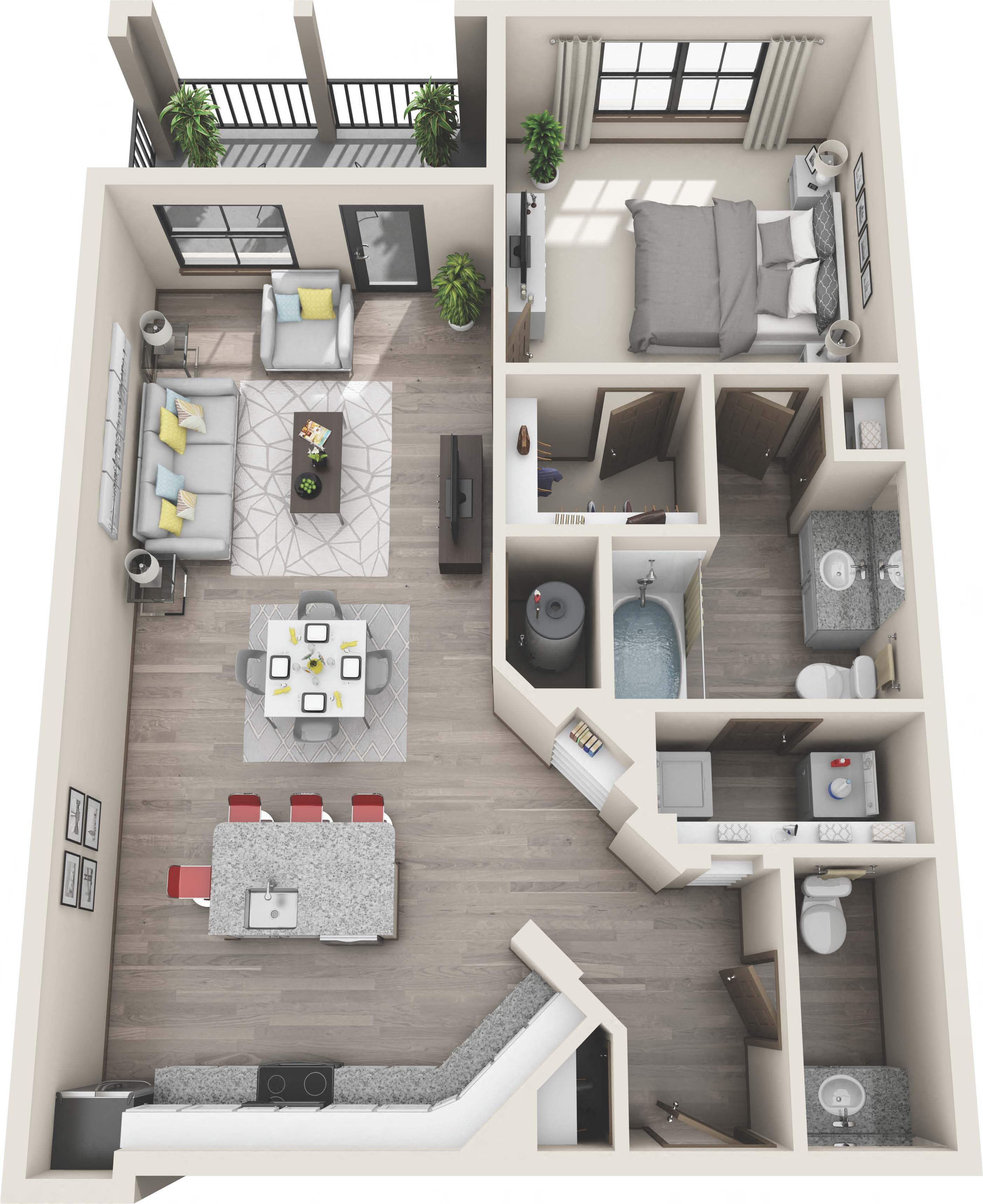 A2 1Bed_1Bath at Portiva, Jacksonville