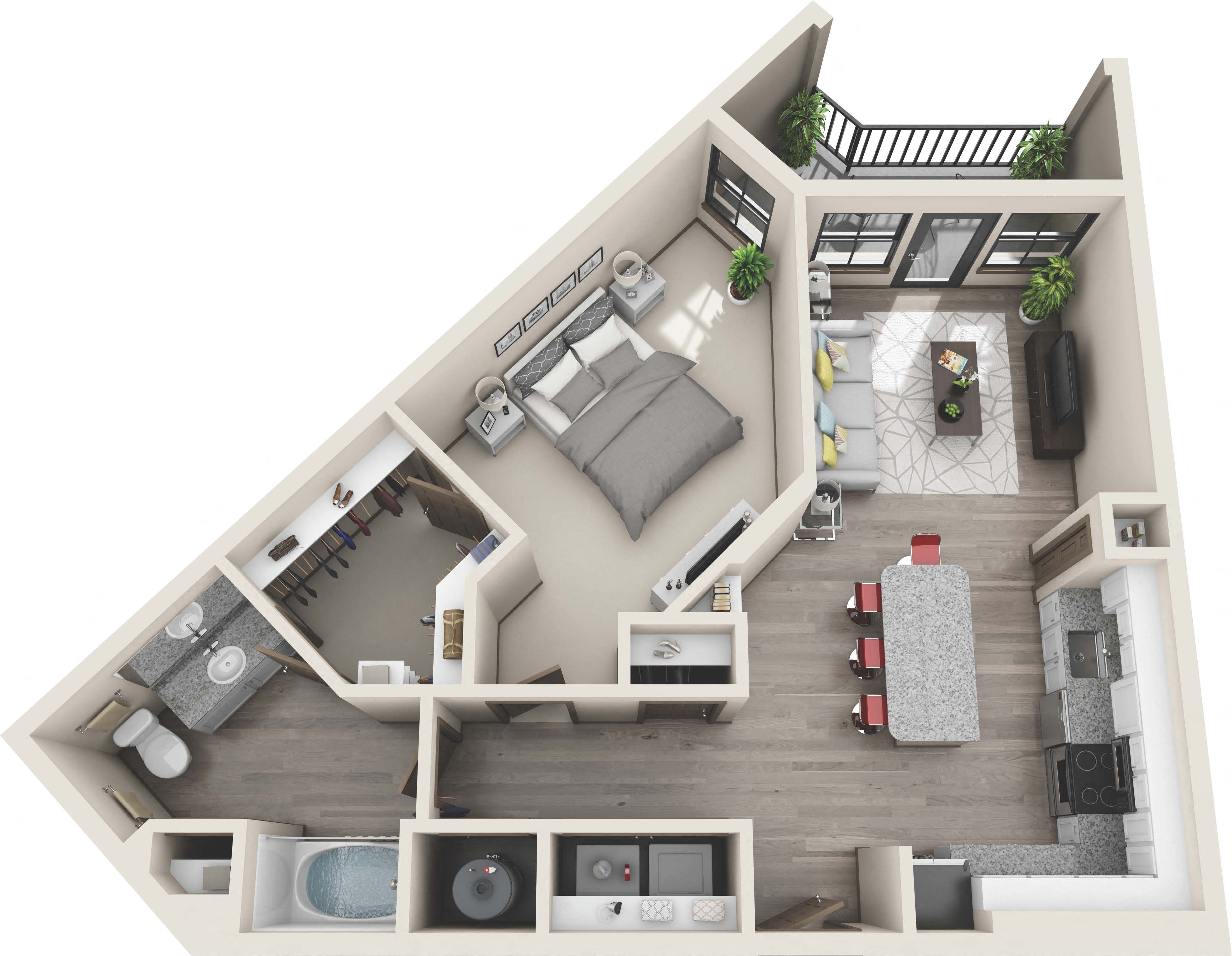 A3 1Bed_1Bath at Portiva, Florida