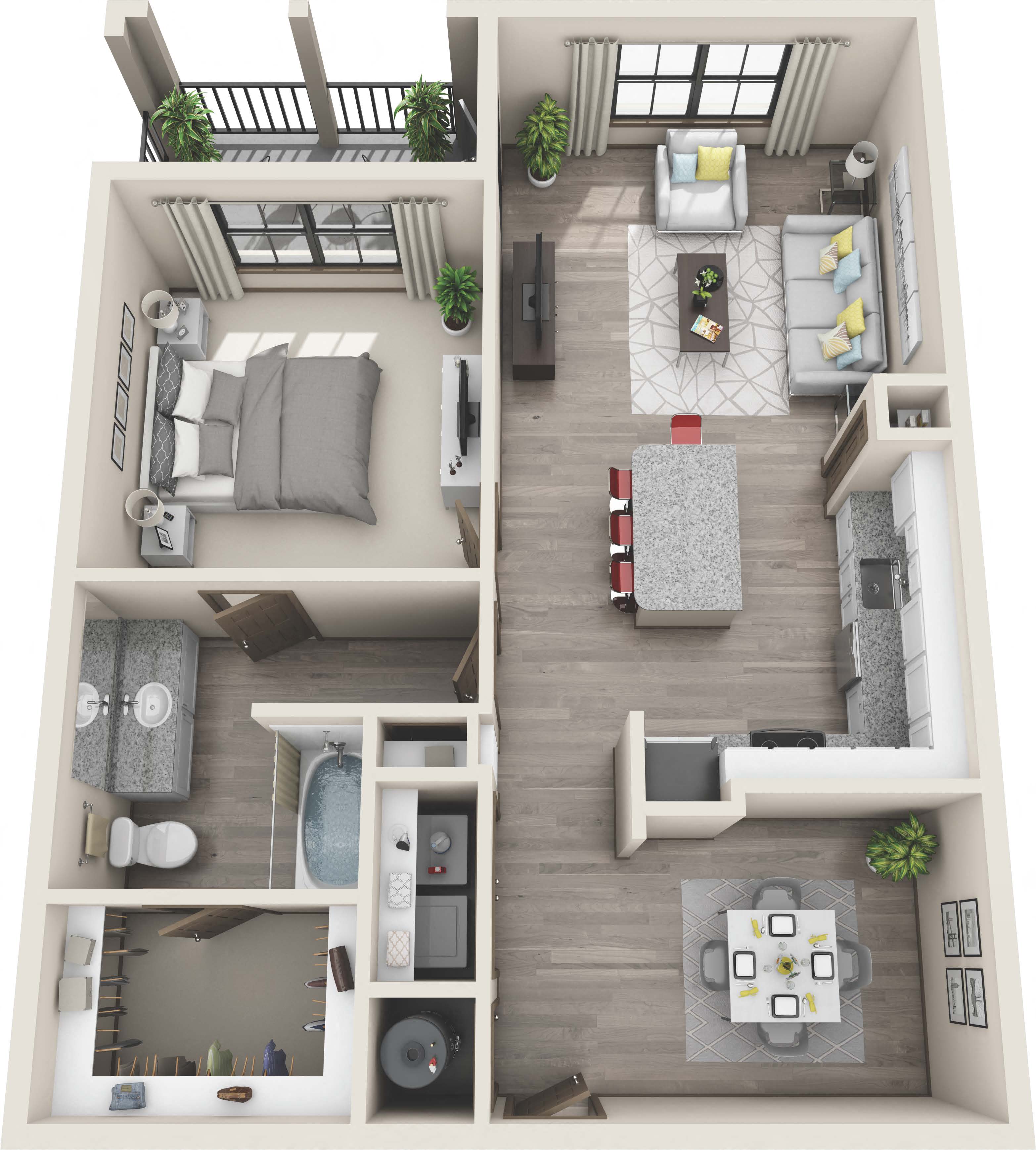 A4 1Bed_1Bath at Portiva, Florida, 32256