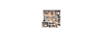a 3d floor plan of an apartment