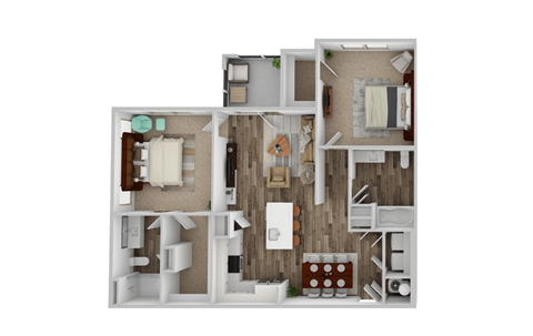 2 Bedroom Floorplan Image