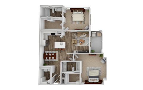 2 Bedroom Floorplan Image