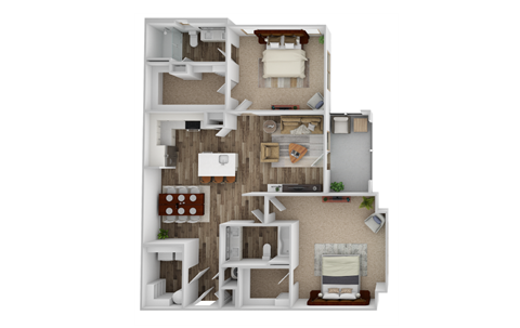 2 Bedroom Floorplan Image