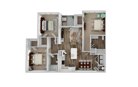 3 bedroom floor plan image