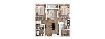 a 1 bedroom floor plan with a bathroom and a living room