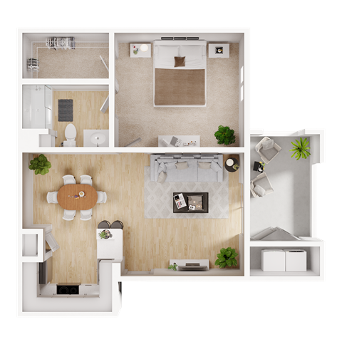 a floor plan of a one bedroom apartment