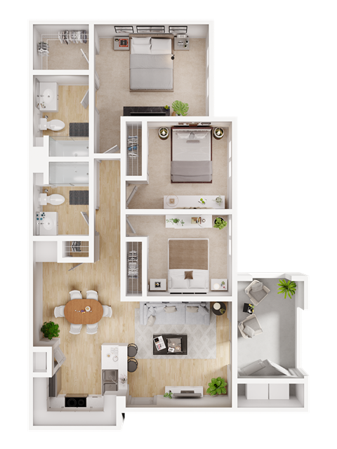 a floor plan of a two bedroom apartment