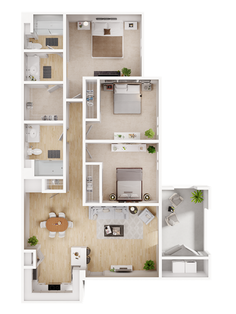 a floor plan of a 1 bedroom apartment
