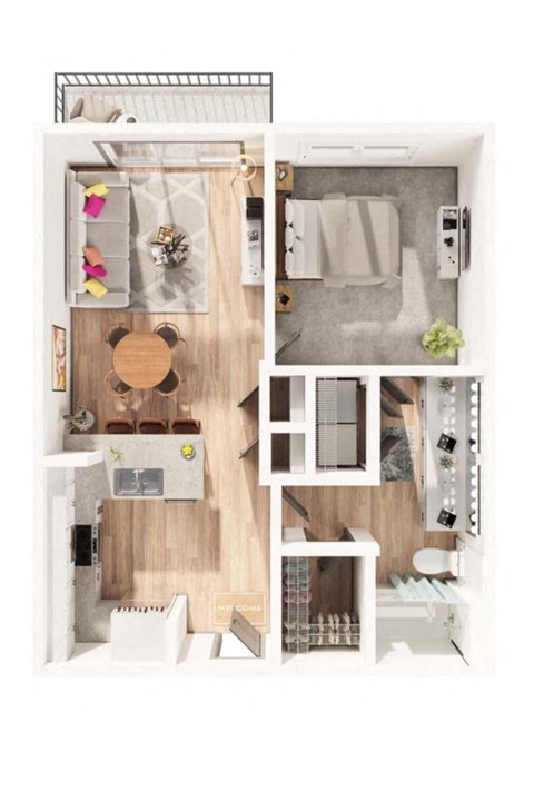 a floor plan of a bedroom apartment