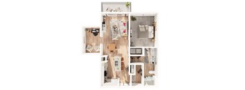 a floor plan of a 1 bedroom apartment