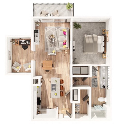 a floor plan of a 1 bedroom apartment