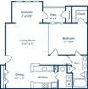 OneBedroomwithSunroom858sf OneBedroomwithSunroom858sf at Bell Brookfield, Greenville