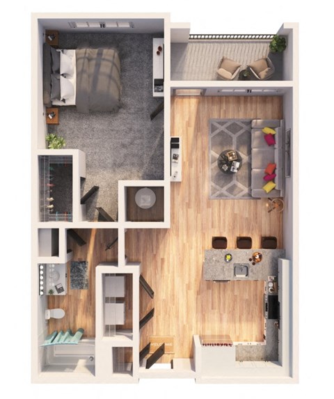 a floor plan of a one bedroom apartment