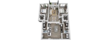 a floor plan of a house with a bedroom and a living room