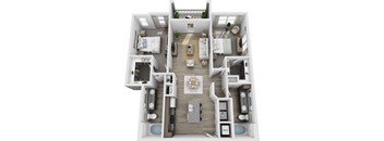 a floor plan of a house with a bedroom and a living room