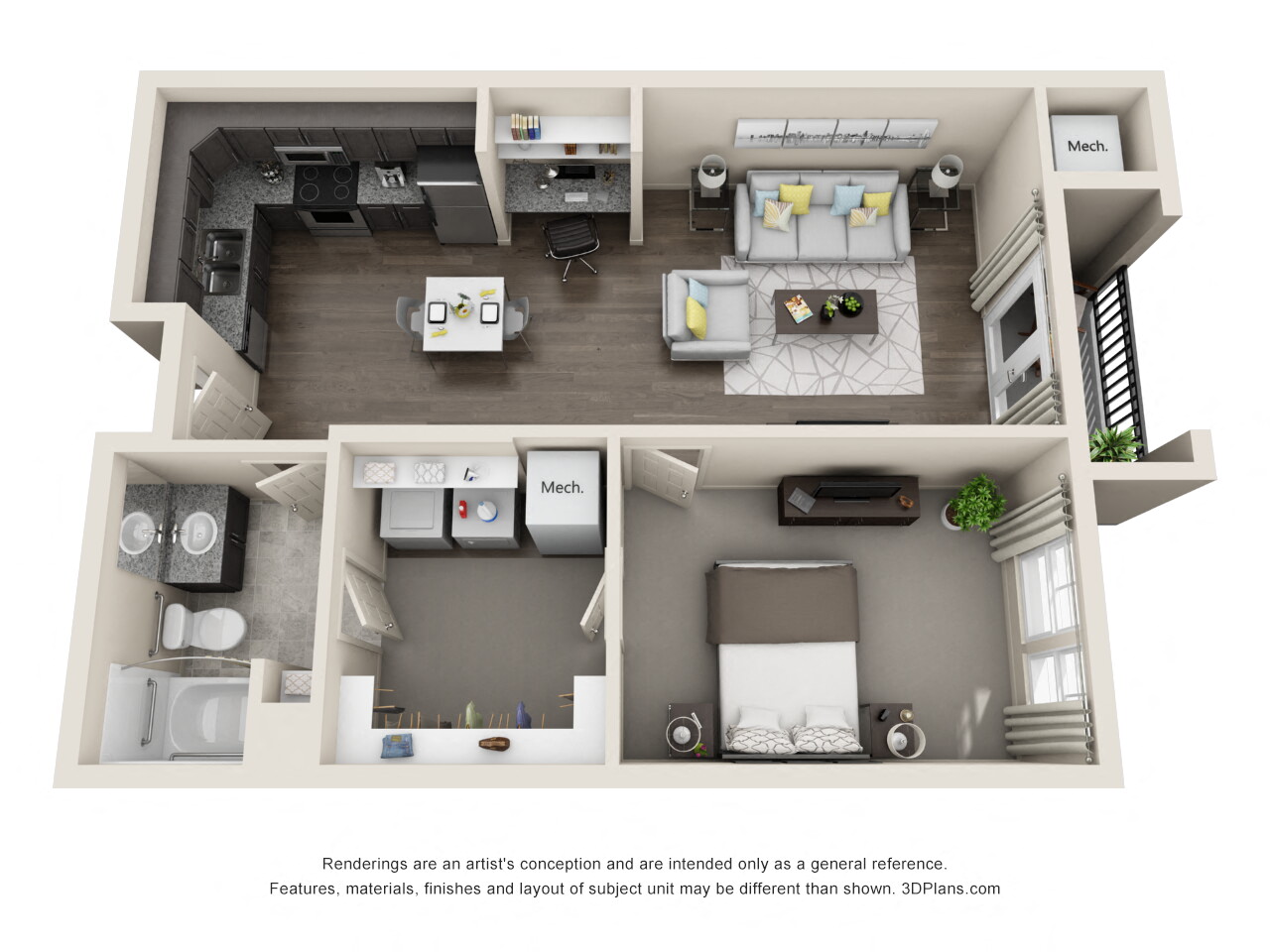 Comet Westgate one bedroom floor plan