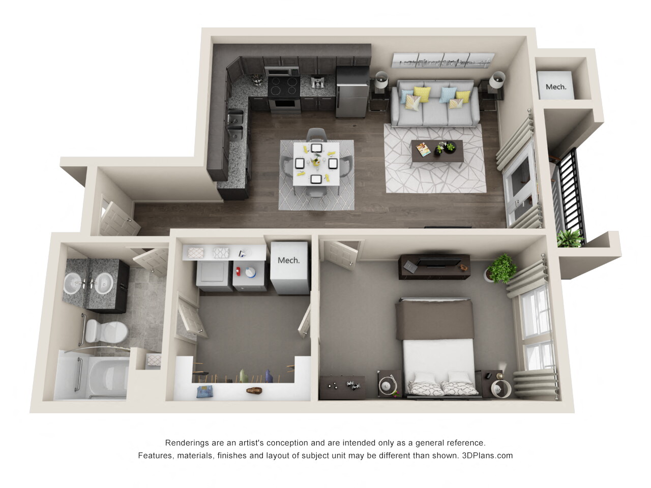 Comet Westgate one bedroom floor plan