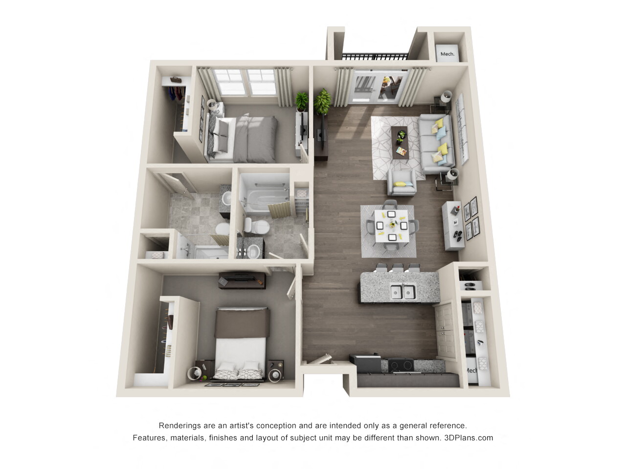 Comet Westgate two bedroom floor plan