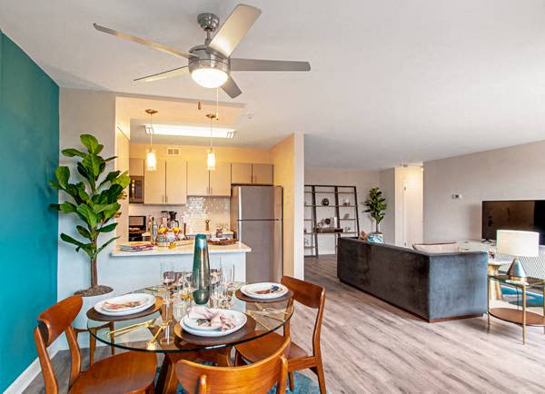 Shirlington House Dining Room With Views into the Kitchen and Living Room