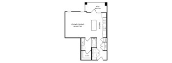 s1a studio floor plan 1 bath 803 sqft