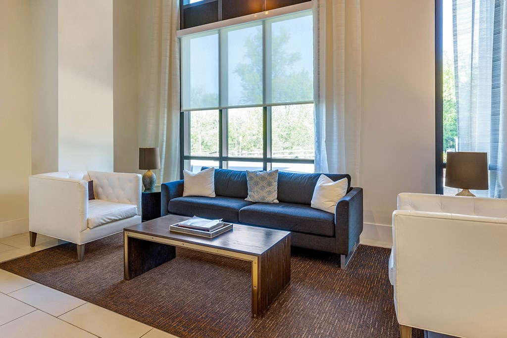 a living room with a couch and a coffee table