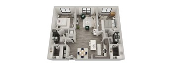 a1 floor plan  1 bedroom with 2 baths  119